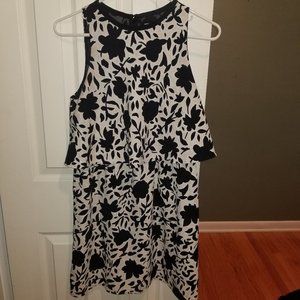 Ann Taylor Loft 6P Petite Dress Wear to Work Black White